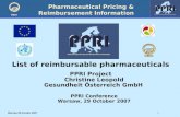List of reimbursable pharmaceuticals PPRI Project Christine Leopold Gesundheit Österreich GmbH