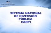 SISTEMA NACIONAL DE INVERSIÓN  PÚBLICA  (SNIP)
