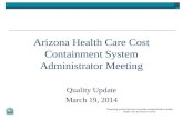Arizona Health Care Cost Containment System Administrator Meeting