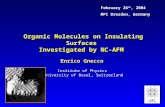 Organic Molecules on Insulating Surfaces  Investigated by NC-AFM
