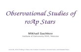 Observational  Studies  of roAp  Stars