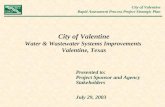 City of Valentine Water & Wastewater Systems Improvements  Valentine, Texas