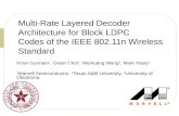 Multi-Rate Layered Decoder Architecture for Block LDPC Codes of the IEEE 802.11n Wireless Standard