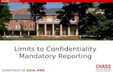 Limits to  Confidentiality  Mandatory Reporting