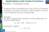 Applications and Linear Functions Example 1 – Production Levels