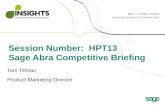 Session Number:  HPT13 Sage Abra Competitive Briefing