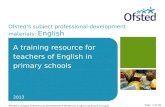 Ofsted’s subject professional development materials:  English