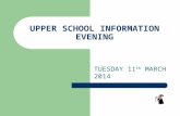 UPPER SCHOOL INFORMATION EVENING