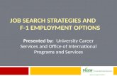 Job Search Strategies and          F-1 Employment Options