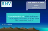 Communication sur  « l'évolution des Organisations de Producteurs de la filière coton du Mali »