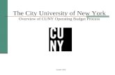 The City University of New York Overview of CUNY Operating Budget Process
