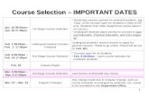 Course Selection – IMPORTANT DATES