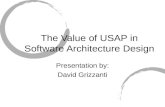 The Value of USAP in Software Architecture Design