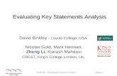 Evaluating Key Statements Analysis