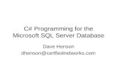 C# Programming for the Microsoft SQL Server Database