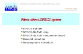 News about  SPECS  system
