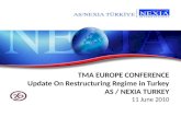 TMA EUROPE CONFERENCE Update On Restructuring Regime in Turkey AS / NEXIA TURKEY 11 June 2010