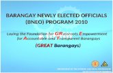 BARANGAY NEWLY ELECTED OFFICIALS (BNEO) PROGRAM 2010