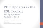 PDE Updates & the ESL Toolkit ELL Symposium August 1, 2012