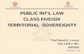 PUBLIC INT’L LAW CLASS FIVE/SIX TERRITORIAL  SOVEREIGNTY