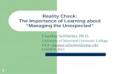 Reality Check: The Importance of Learning about “Managing the Unexpected”
