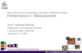 High Performance Computing: Concepts, Methods & Means Performance 3 : Measurement