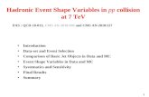 Hadronic Event Shape Variables in  pp  collision at 7 TeV