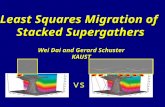 Least Squares Migration of  Stacked  Supergathers