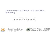 Measurement theory and provider profiling