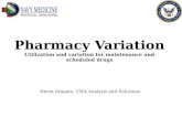 Pharmacy Variation Utilization and variation for maintenance and scheduled drugs
