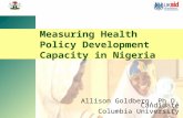 Measuring Health Policy Development Capacity in Nigeria