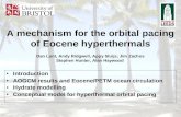 Introduction AOGCM results and Eocene/PETM ocean circulation Hydrate modelling