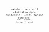 Vabahariduse roll elukestva õppe süsteemis: Eesti tänane olukord