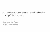 Lambda vectors and their replication Sonita Gafary Biochem 72020
