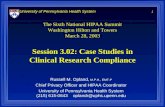 Session 3.02: Case Studies in Clinical Research Compliance