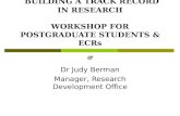 BUILDING A TRACK RECORD IN RESEARCH WORKSHOP FOR POSTGRADUATE STUDENTS & ECRs