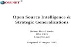 Open Source Intelligence & Strategic Generalizations