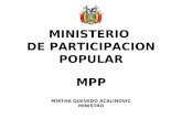 M INISTERIO  DE  PARTICI PACION POPULAR MPP MIRTHA QUEVEDO ACALINOVIC MINISTRO