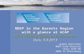 NDEP in the Barents Region  with a glance at ACAP BEAC Working Group on Environment Oulu, 5.9.2013