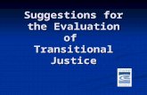 Suggestions for the Evaluation of  Transitional Justice