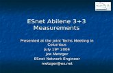 ESnet Abilene 3+3 Measurements