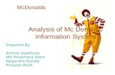 Analysis of Mc Donald’s Information System