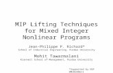 MIP Lifting Techniques for Mixed Integer Nonlinear Programs