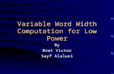 Variable Word Width Computation for Low Power