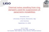 Thermal noise resulting from ring  dampers used for suppression of  parametric instabilities