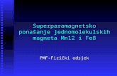 Superparamagnetsko ponašanje jednomolekulskih magneta Mn12 i Fe8
