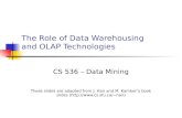 The Role of Data Warehousing  and OLAP Technologies