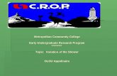 Metropolitan Community College Early Undergraduate Research Program *********