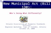New Municipal Act (Bill 130):