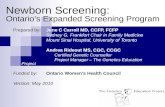 Newborn Screening:  Ontario’s Expanded Screening Program